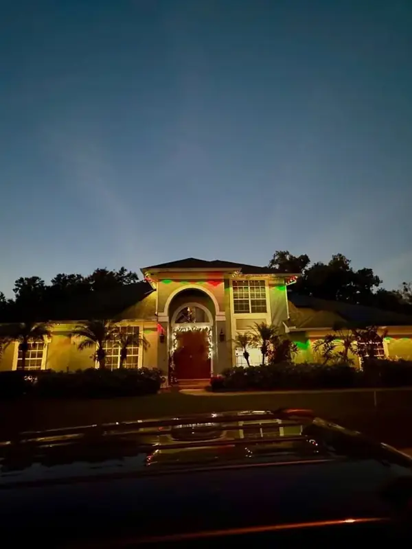 Christmas colors from the street — permanent outdoor lighting in Orlando